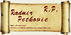 Radmir Petković vizit kartica